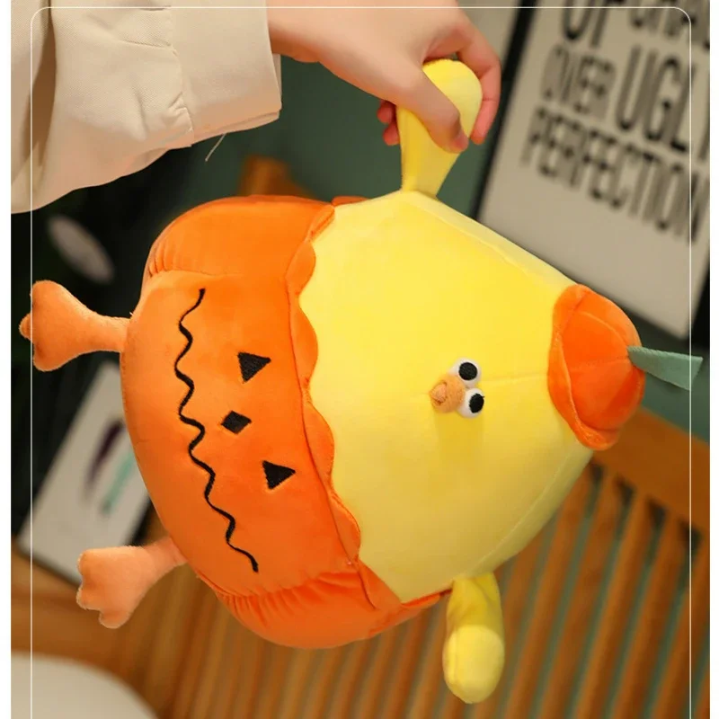 MINISO Pumpkin Dundun Chicken Halloween Stress Relief Plush Toy Pillow Room Decoration Accompanying Children Daily Birthday Gift