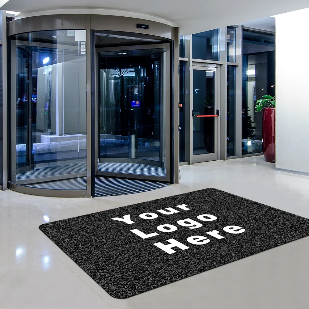 

Custom Entrance Mat Personalized Doormat Corporate Logo Business Floor Mat Durable PVC Rugs for Store Welcome Anti-Skid Carpet