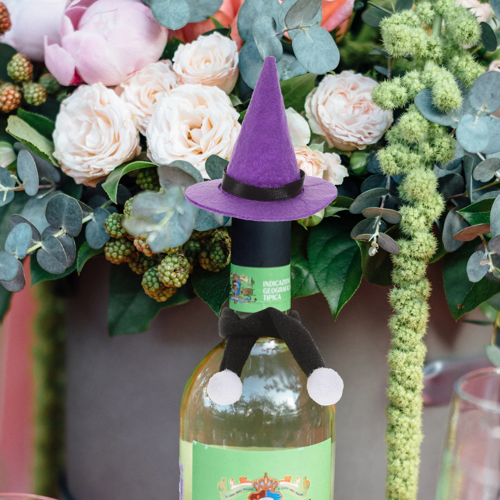 

6 Pcs Witch Hat Scarf Halloween Bottle Caps Festival Decor for Decorations Mini