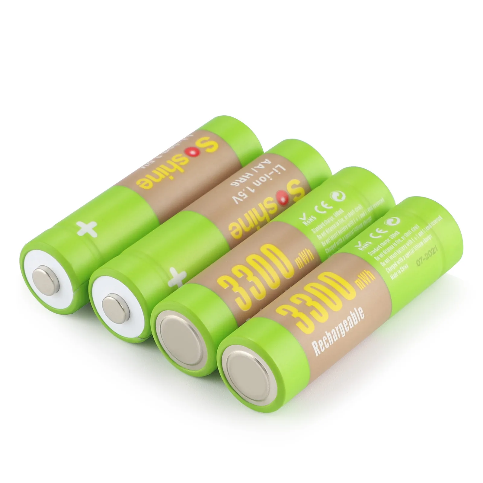 AA Rechargeable Battery 1.5V Li-ion Lithium 3300mWh