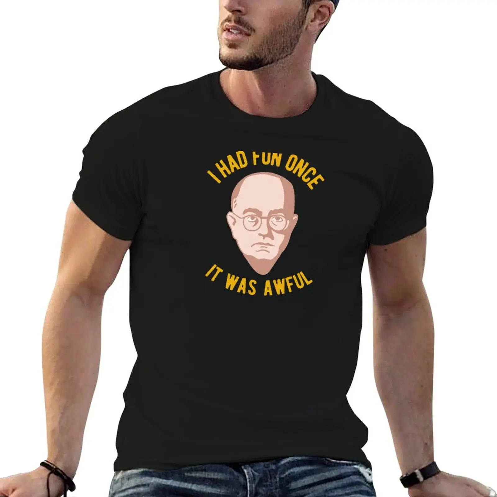Theodor Adorno Philosophy Meme - I had Fun Once, It Was Awful T-Shirt t-shirts en coton 100% pour homme, t-shirt graphique