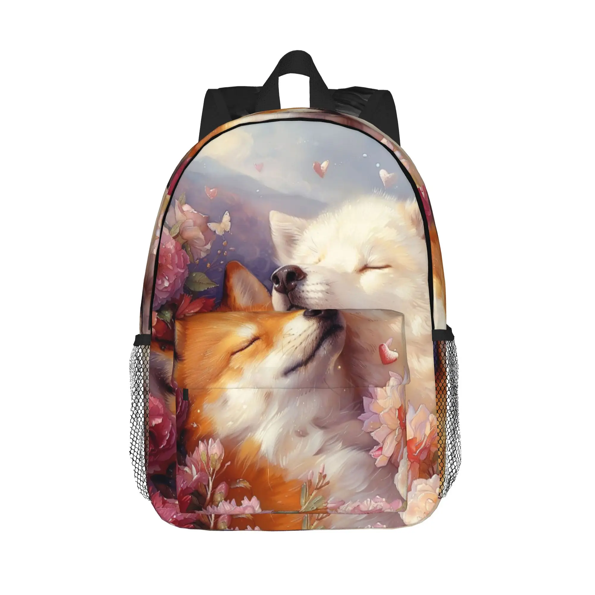Mysterious Cartoon Two Foxs Backpack Hot Sale Daypack Large Capacity Boys Girls BookBag Shoulder Bags for Men Women School Bag