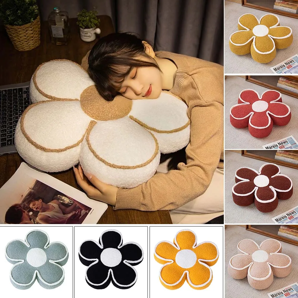 

1PC Cute Flower Style Thick Pillow Soft Back Cushions Multi-Purpose Seat Pad for Sofa Living Room Student Chair Bay Window 허리쿠션