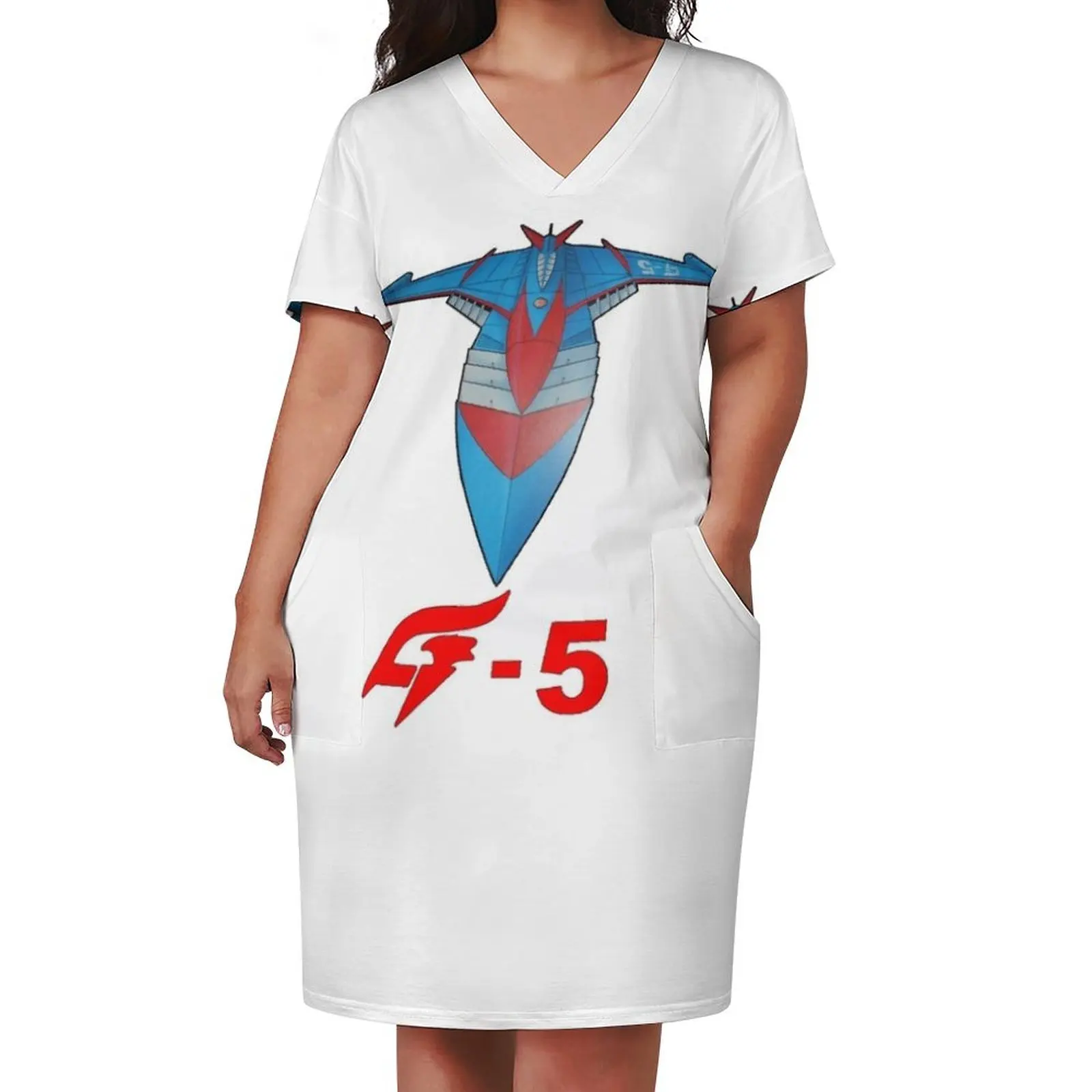 Battle of the Planets & Gatchaman God Phoenix G-5 Loose Pocket Dress sexy dress elegant and pretty women's dresses