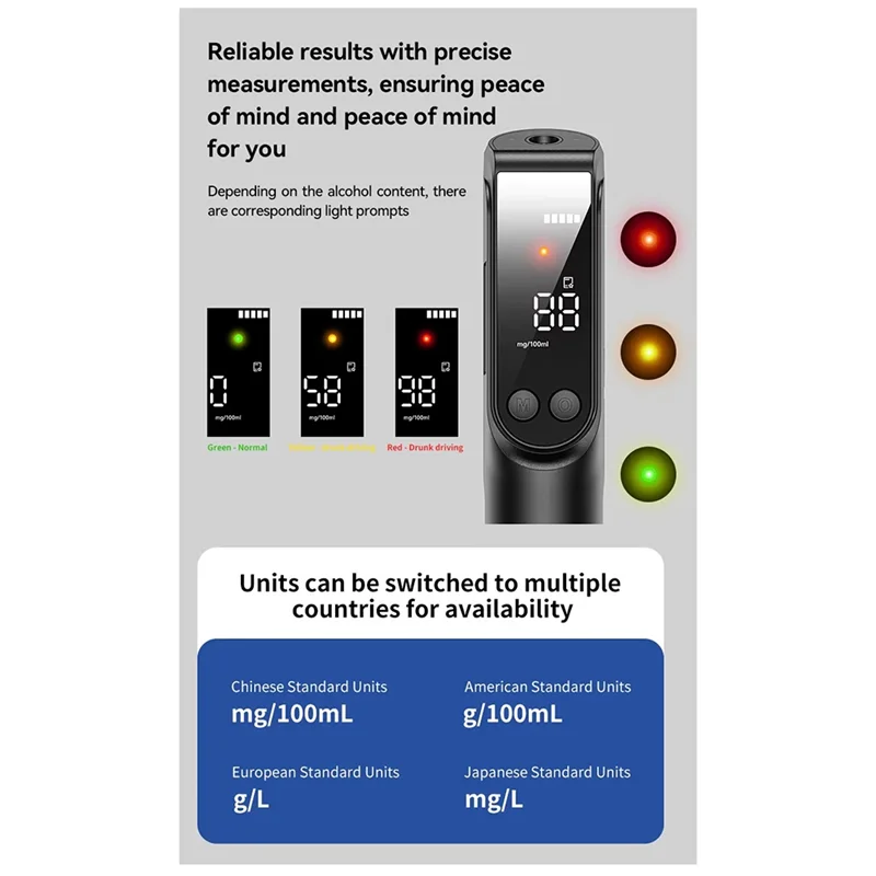 AT02-ポータブルアルコールテスター夜間アルコール検査専用高精度飲酒検知器