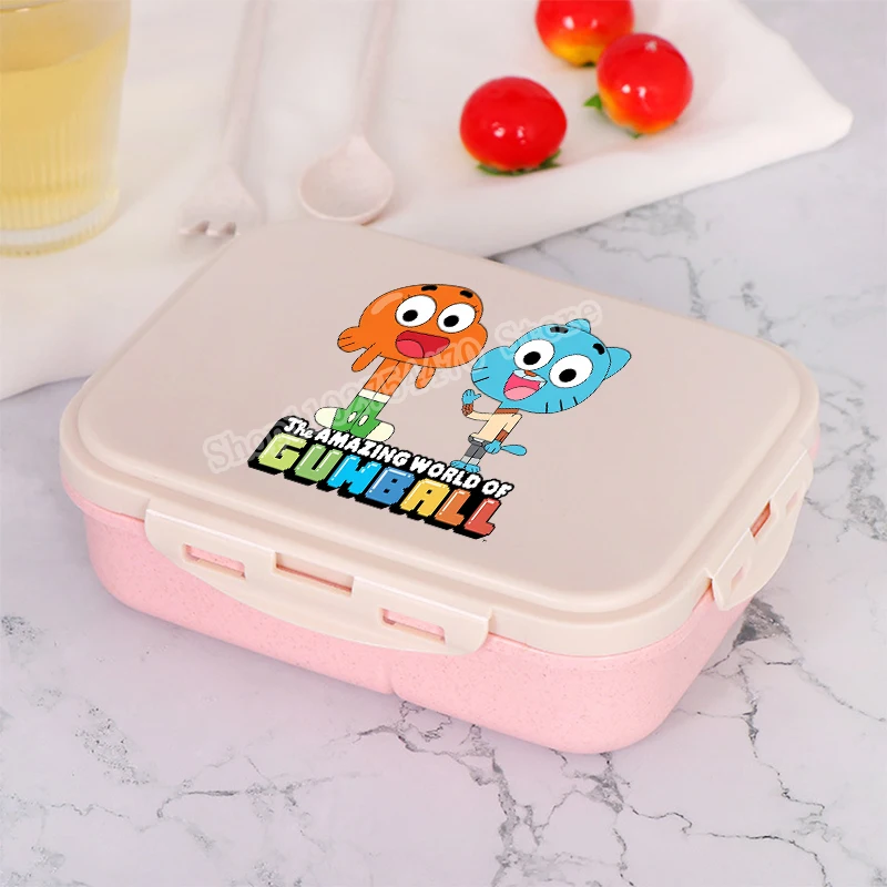 

The Amazing World of Gumball Lunch Box Cartoon Crystal Sticker Lunchbox Anime Portable Food Storage Bag Thermos Lunchboxs Gifts