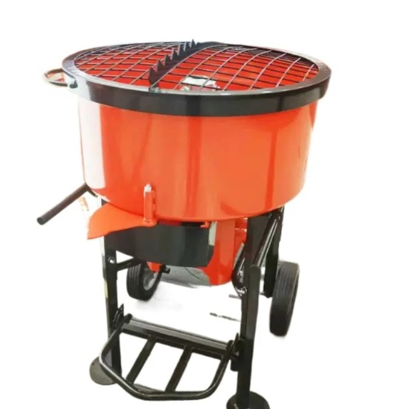 120L Portable Electric Cement Mixer, Small Forced Action Mortar Mixer for Household Construction Use