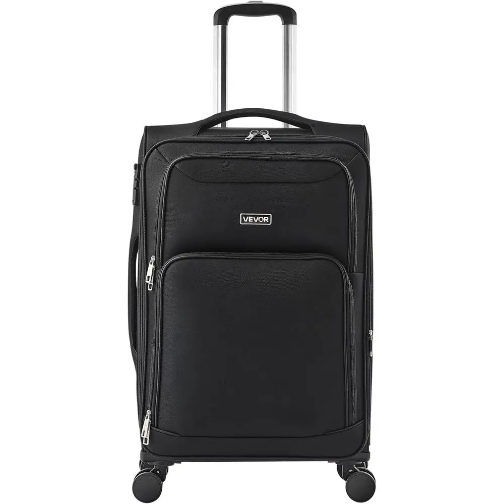 

Expandable 24-Inch Medium Spinner Suitcase with TSA Lock, Black