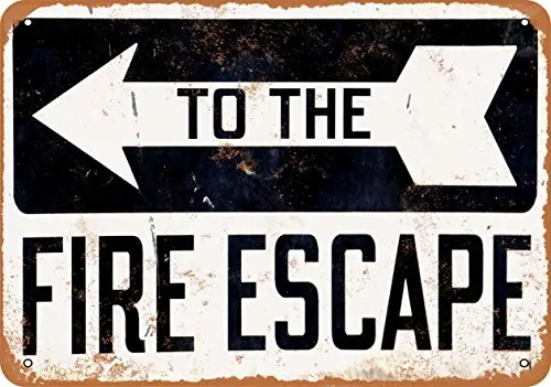 Wall-Color  Metal Sign - to The Fire Escape - Vintage Look