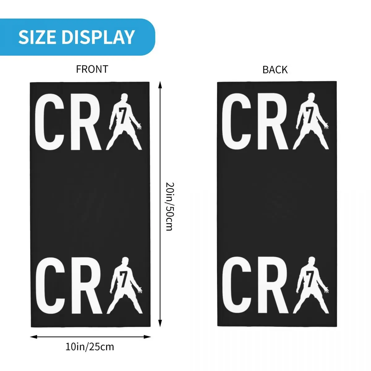 كرة القدم رونالدو CR7 باندانا غطاء الرقبة المطبوعة كرة القدم أقنعة التفاف وشاح متعدد الاستخدام عقال المشي لمسافات طويلة للرجال النساء الكبار الشتاء