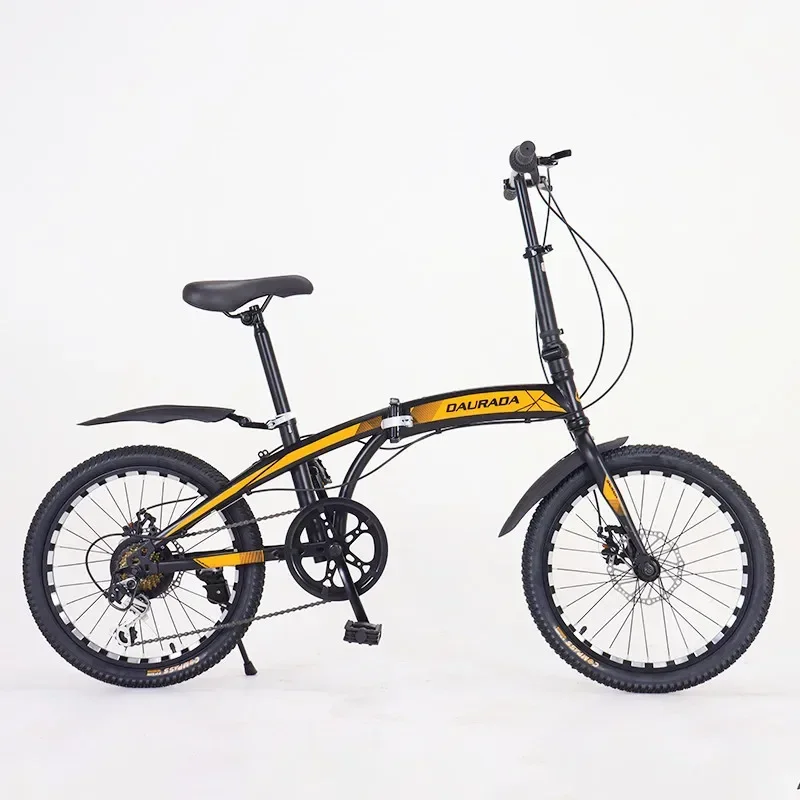 New 20 Inch Folding Mountain Bike Carbon Steel Off-road Variable Speed Double Disc Brake Mountain Bike