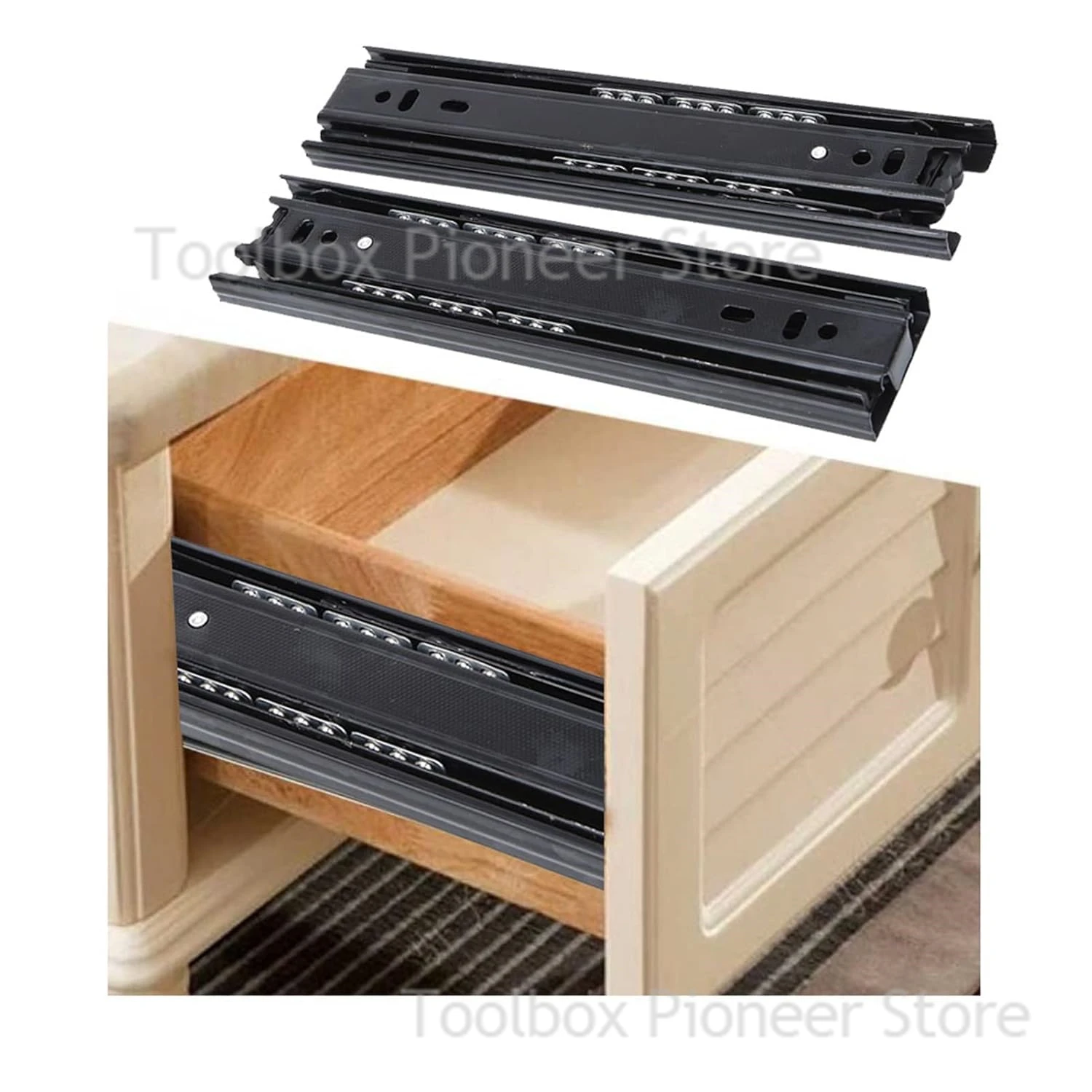 Drawer Rail 8~20Inch Cold Rolled Steel Drawer Slides Close Drawer Sliding Track Two-Section Cabinet Slides Furniture Hardware