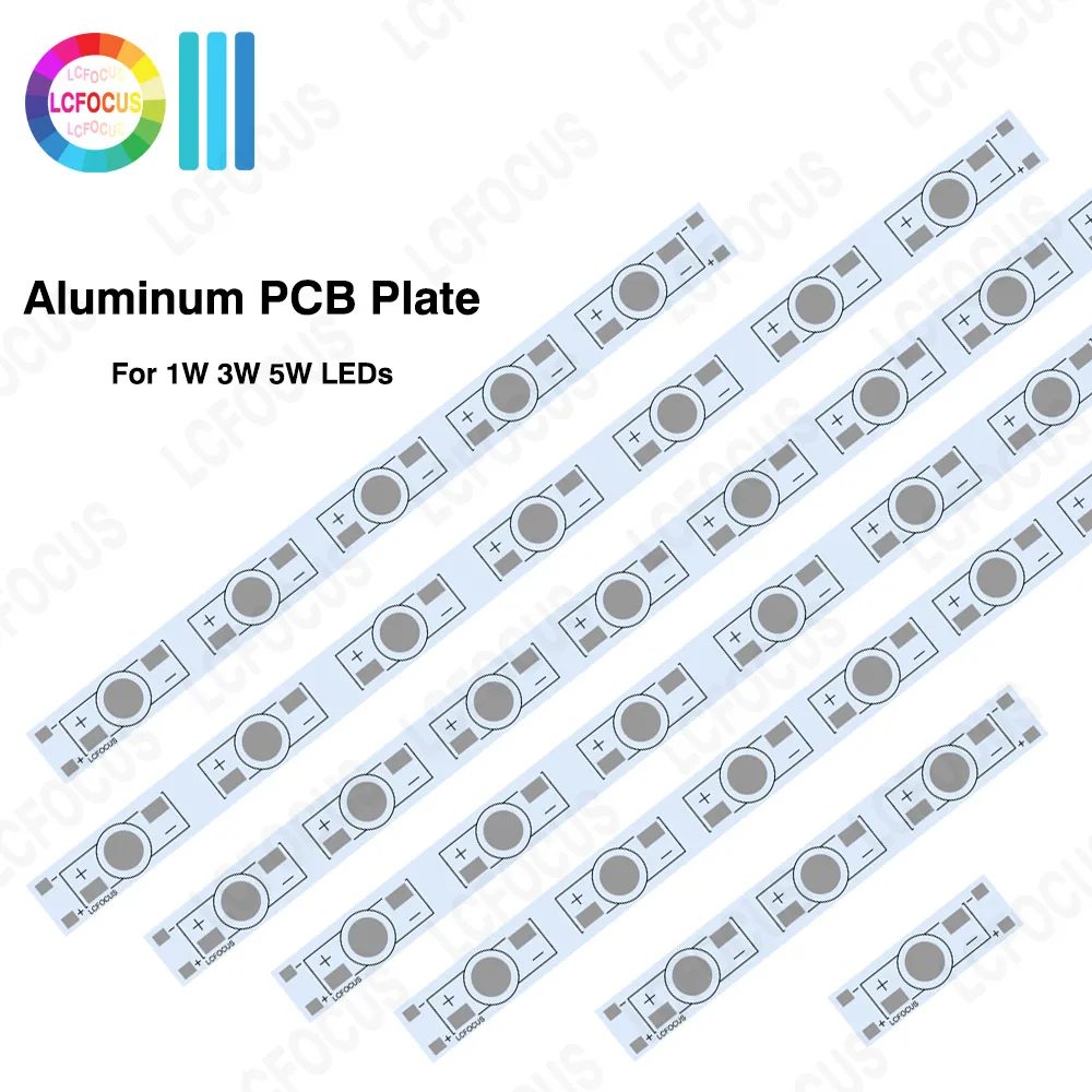 10pcs Aluminum Base Plate 30mm 80mm 130mm 300mm 400mm 500mm Strip Circuit Board Heat Sink For 1W 3W 5W LED Light Beads