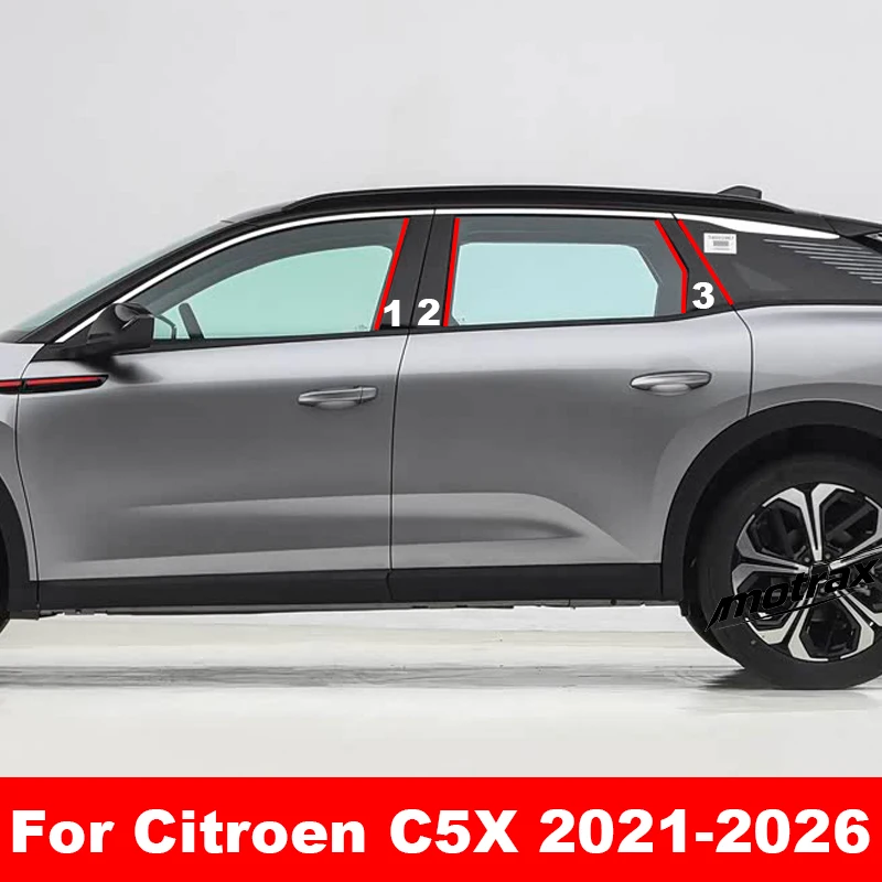 For Citroen C5X 2021 2022 2023 2024 2025 2026 Car Pillar Posts Door Window Trim Cover Window Decorative Cover BC Column Sticker
