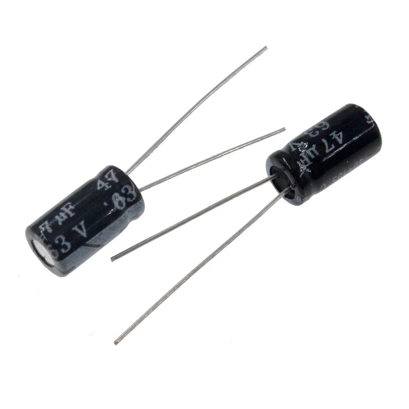 100pcs 47uF 63V 47MFD 63WV 6*11mm Aluminum Electrolytic Capacitor Radial