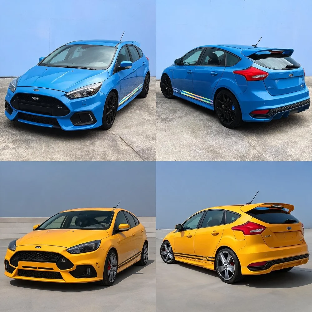 2pcs Car Side Stripe Sticker Auto Stylish Graphics Decal  Vinyl Film Automobile Styling For Ford Focus st Car Tuning Accessories