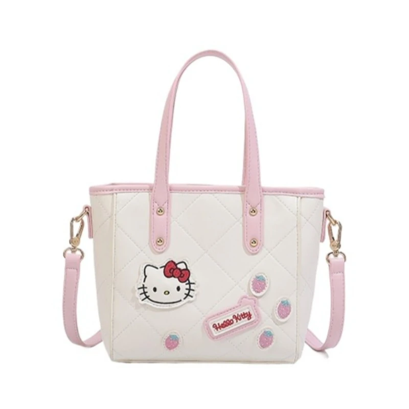 

Hello Kitty Luxury Tote Purse Handbag for Women Embroidered Block Basket Crossbody Shoulder Bag Girl Fashion Daily Use Accessory