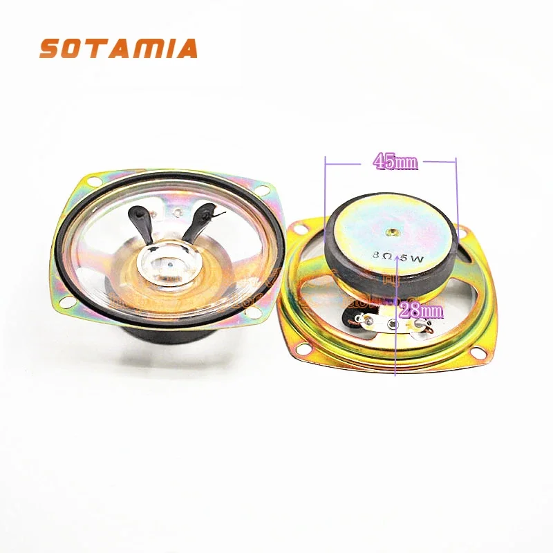 SOTAMIA 2Pcs 3 Inch Transparent Waterproof Speaker 78mm 8 Ohm 5W Square Alarm Speaker Hifi Loudspeaker Sound Music Home Theater