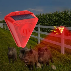 Solar Alarm Lamp 6LED IP65 Outdoor Waterproof 129dB Motion Sensor Alarm Light Drive Away Wolf Wild Boar Alarm System Detector