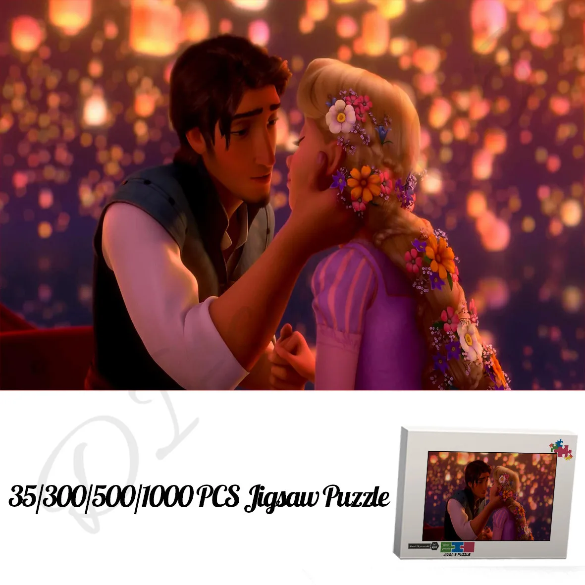 Disney Tangled จิ๊กซอว์ปริศนาสำหรับเด็กและผู้ใหญ่ Animated ฟิล์ม35 300 500 1000ชิ้นไม้และกล่องปริศนาของเล่นการ์ตูน