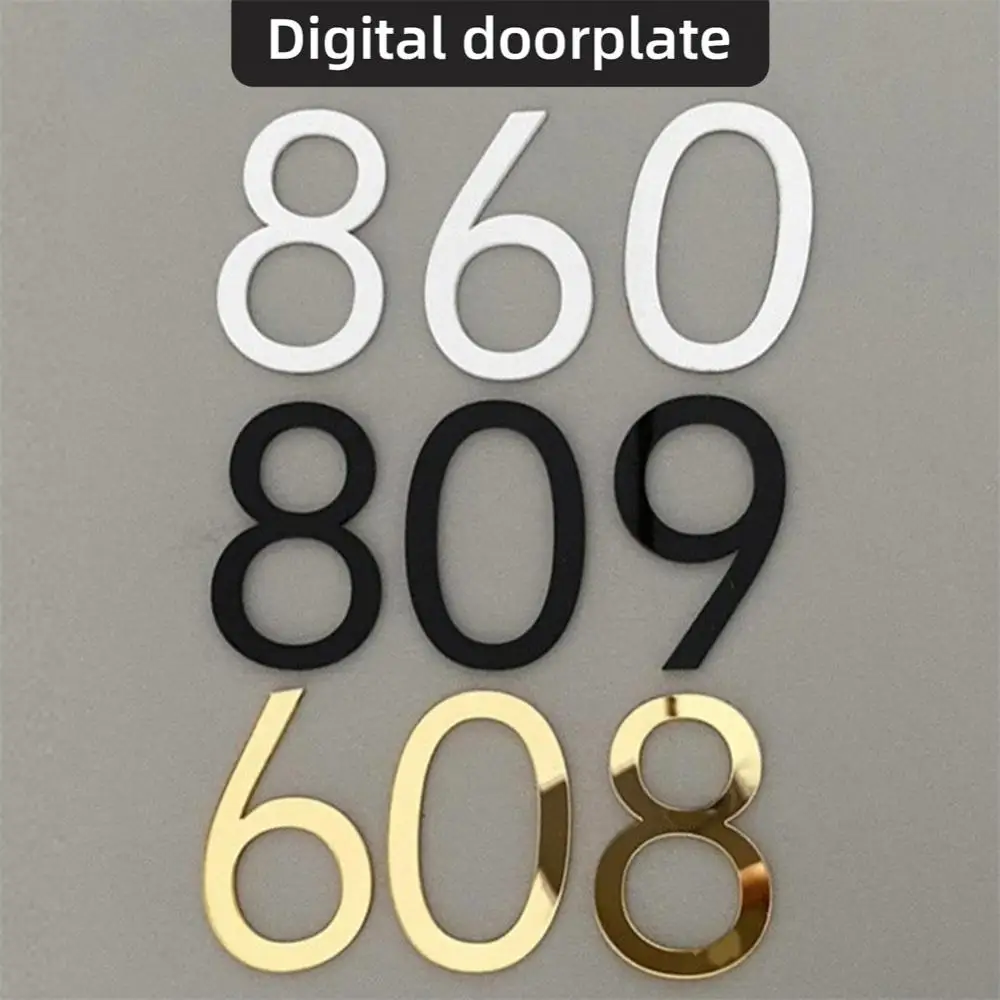 3D House Number Sticker Door Plate Sign Outdoor Mailbox Apartment Hotel Room Address Number Modern Door Plates Home Decor