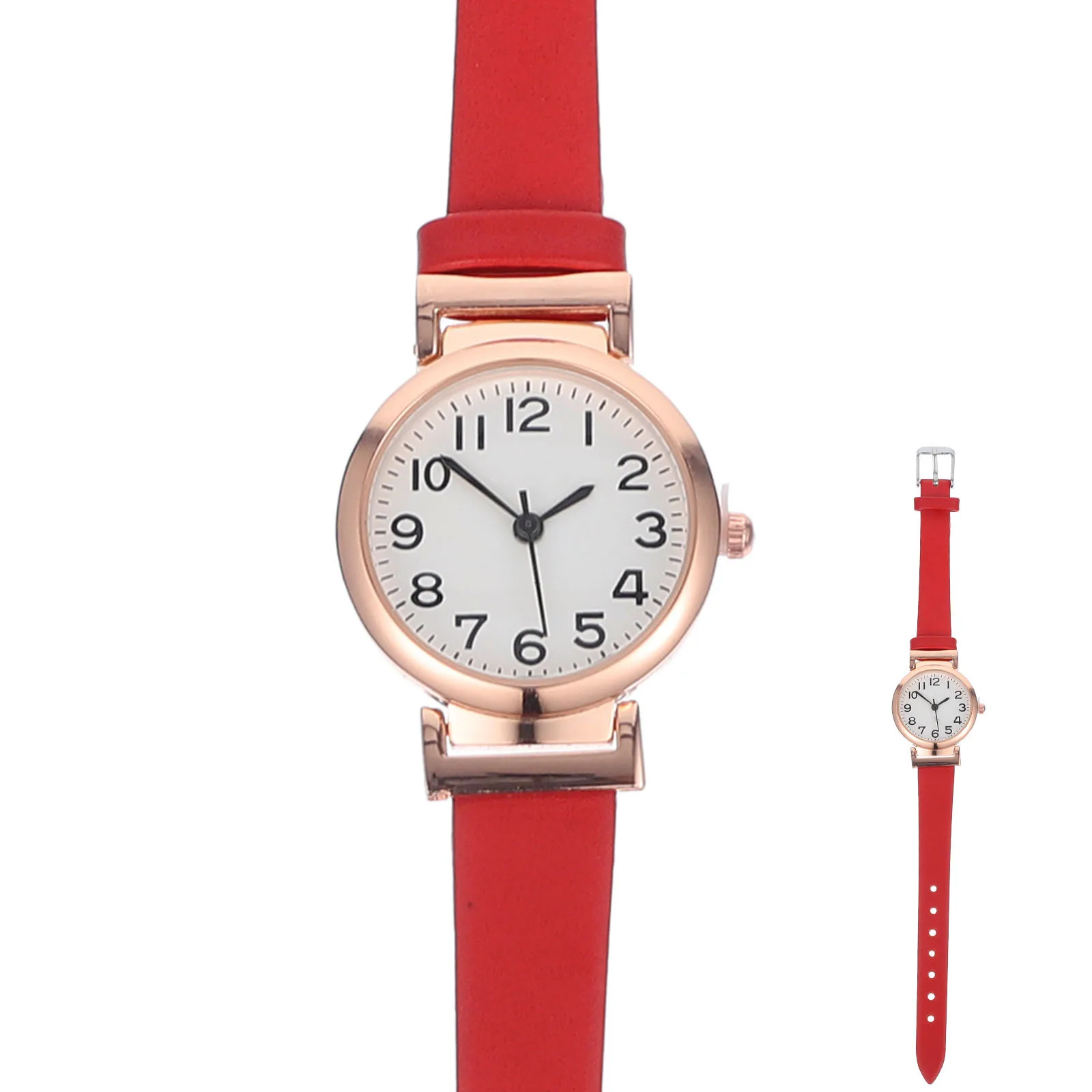 

New Arrival Women Wrist Watch Minimalist Quartz Watch Red Strap Simple Design For Daily Party Fashion Ladies Casual