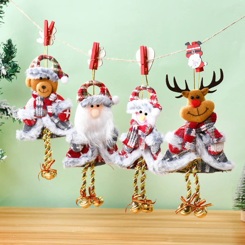 

Xmas Plush Doll Hanging Decoration Santa Cluas Snowman Elk Bear Xmas Tree Pendants Merry Christma Decor New Year Party Supplies