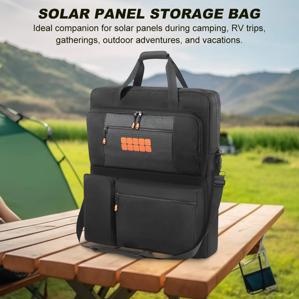 Portable Solars Panel Carrying Bag Double-Layer Solar Panel Storage Bag Padded Solar Panel Shoulder Bag for Jackery SolarSaga
