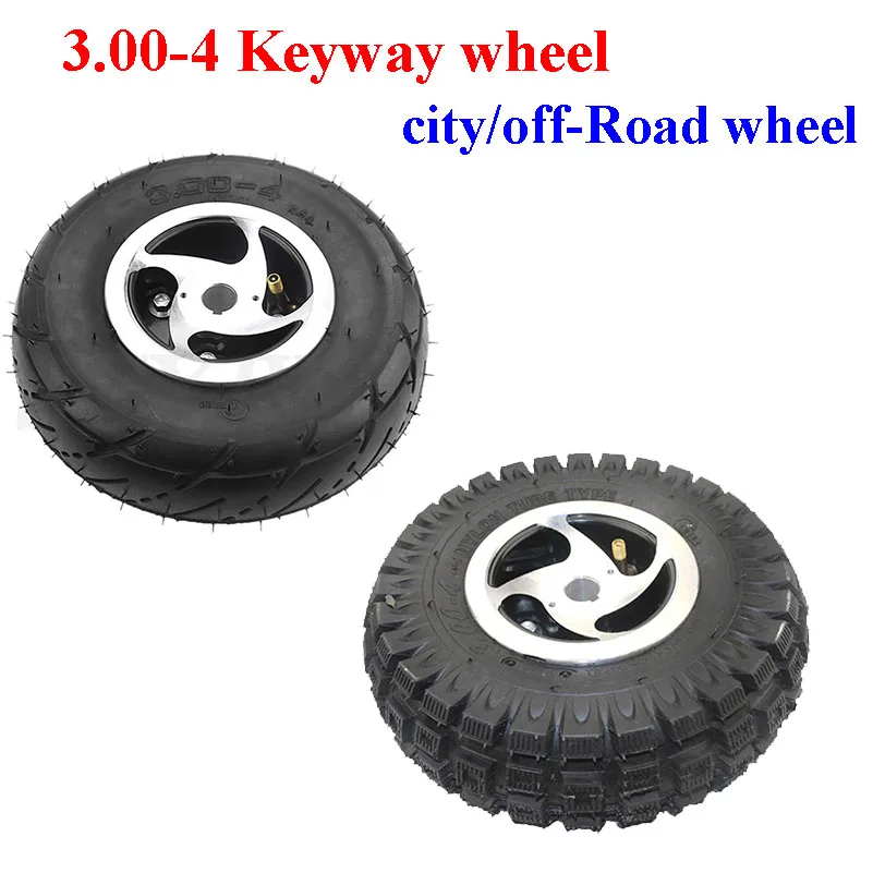 3.00-4 Electric Scooter Tyre Inner Tube with Rim Keyway Alloy Wheels Hub for Gas Scooter Bike Motorcycle Parts