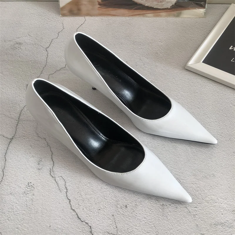 

Pointed Toe Female Pumps Solid Color Women Sandals Summer Cover Heel White Ladies Shoes Elegant Zapatos Mujer