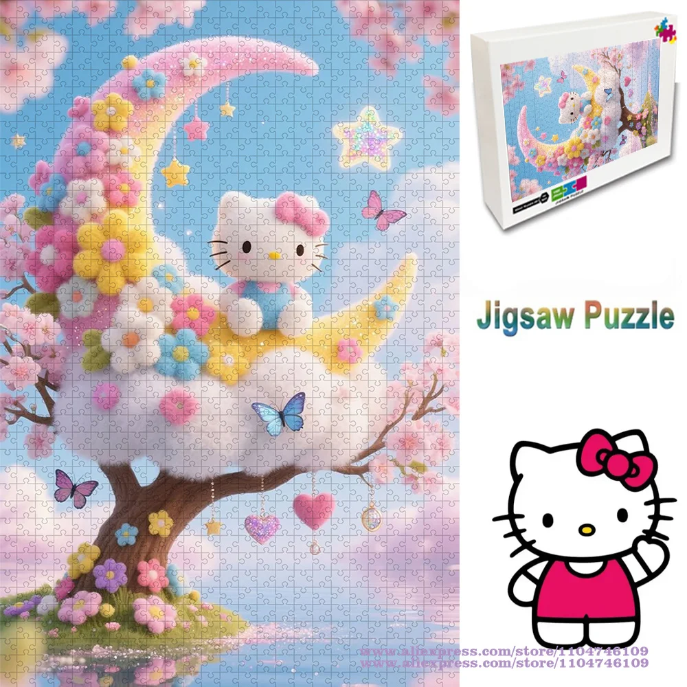 

Miniso Sanrio персонаж Hello Kitty головоломка 108/200/300/500/1000/1500 шт. интеллектуальные пазлы для детей и взрослых домашний декор