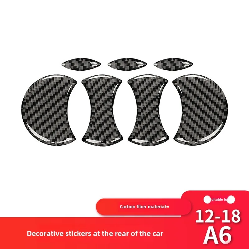 

Suitable for Audi A6L rear car logo decorative sticker A6L carbon fiber interior modification