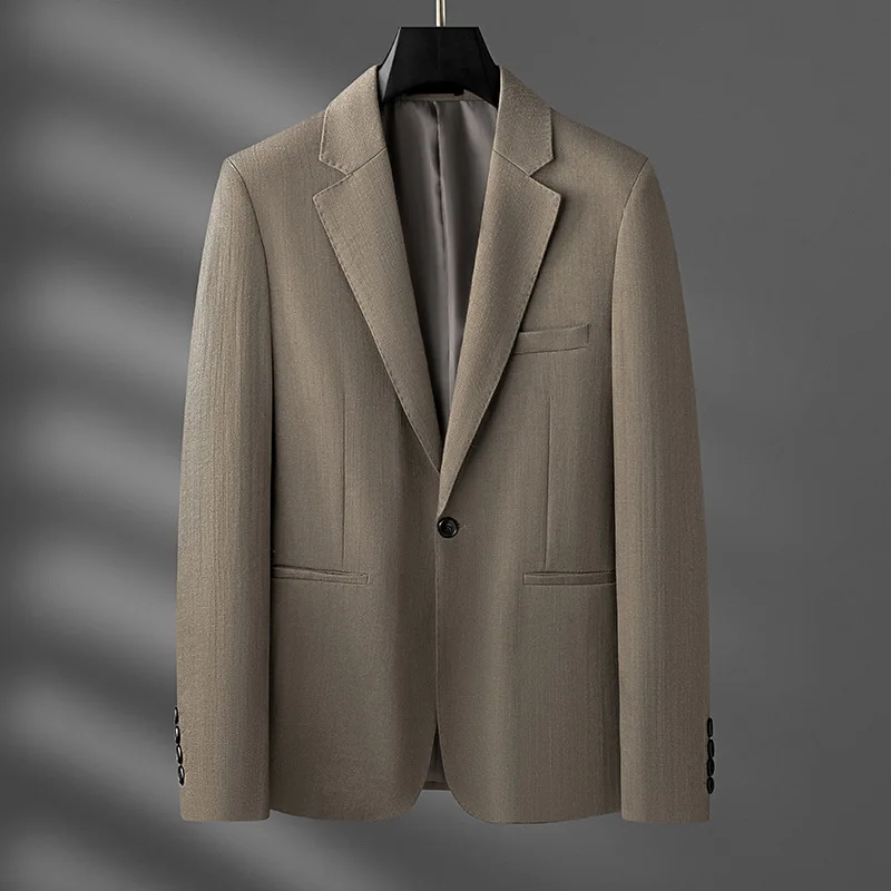 بدلة نابولي بريطانية للرجال للربيع والخريف، بدون بيرم، لون خالص، زفاف، أعمال، عمل، متعددة الاستخدامات، بسيطة، بدلة راقية