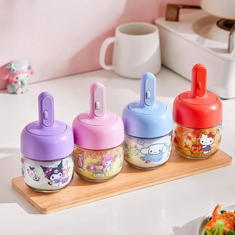 Kawaii Sanrio HelloKitty Cute Anime Cartoon Adjustable Salt Jar My Melody Moisture Proof Kuromi Kitchen Shaker Cinnamoroll Gifts