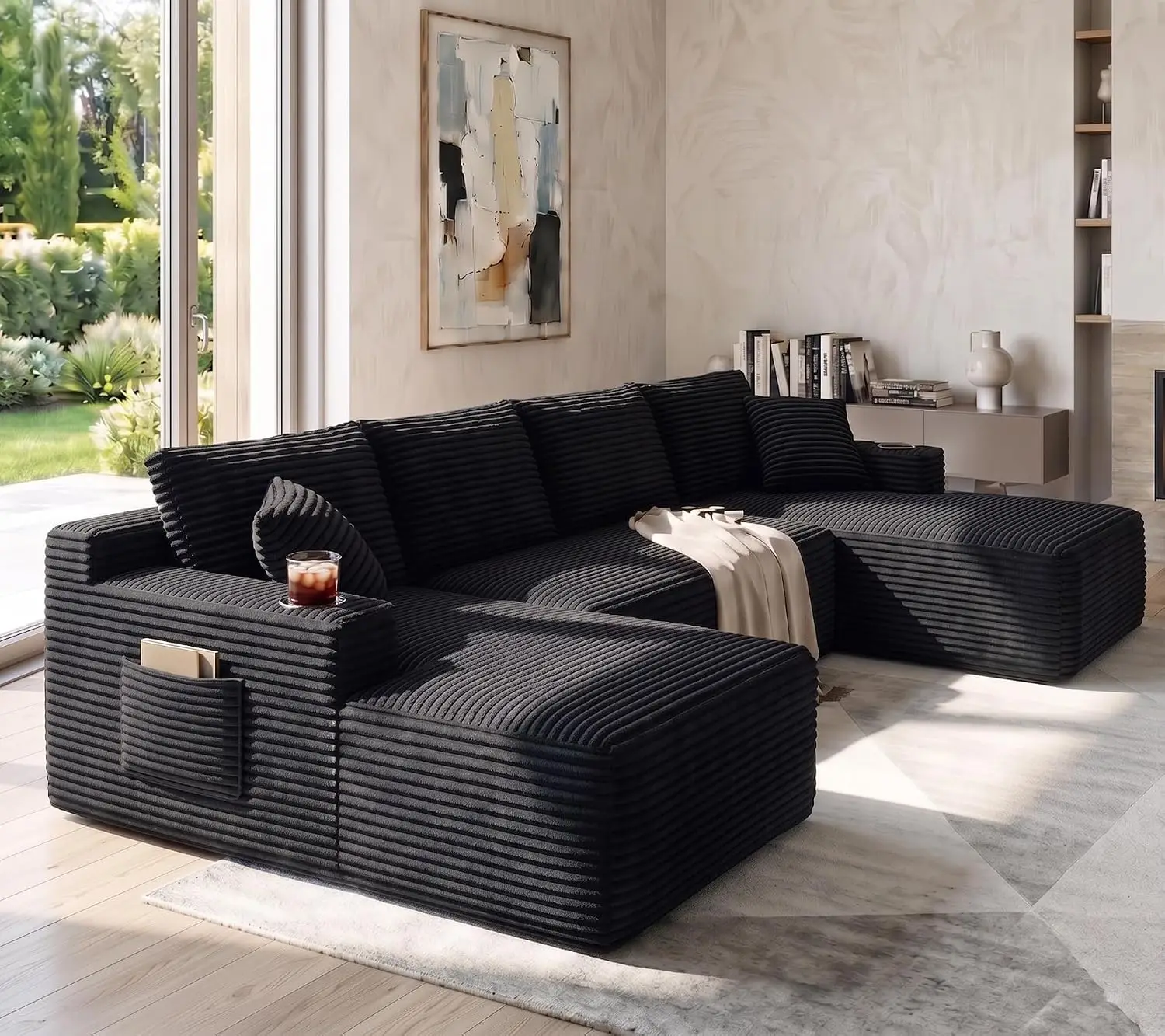 134 Inch Modular Sectional Sofa Cloud Boneless Living Room, Customized