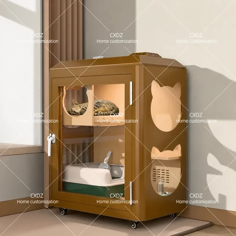 Soundproof Cat Cage Hut Mini Silent Compartment Sleeping Cabin Movable Pet Room Simple Small Household Nest