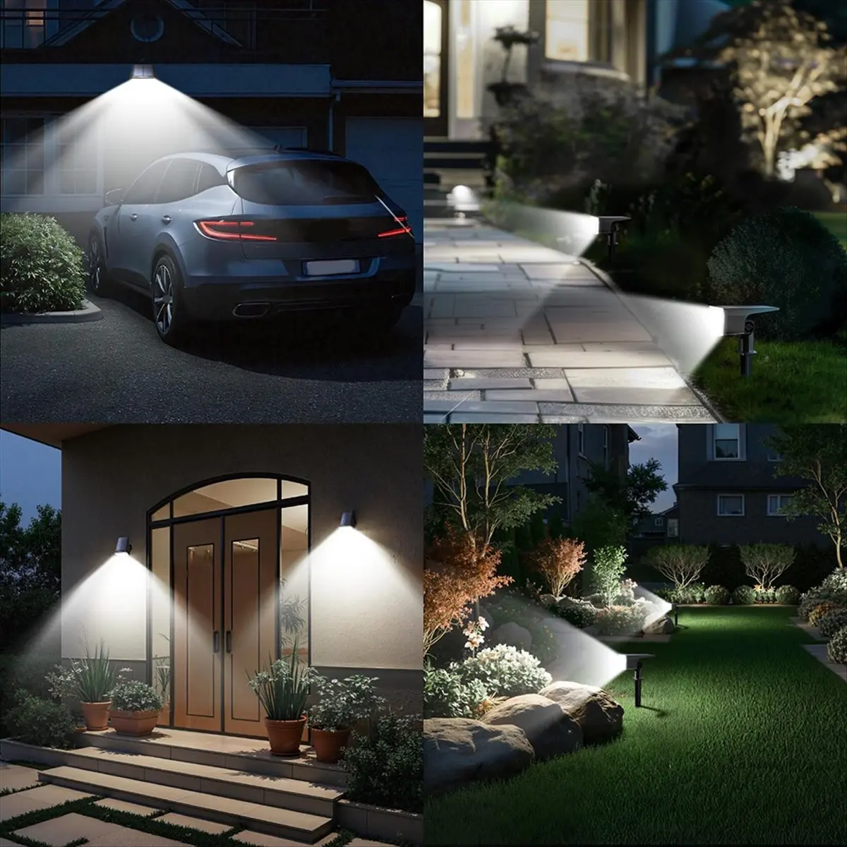 Spot Lights Outdoor with 59 LED,Solar Lights Outdoor Waterproof IP65,Auto on/Off Solar Spot Lights,3 Lighting Modes