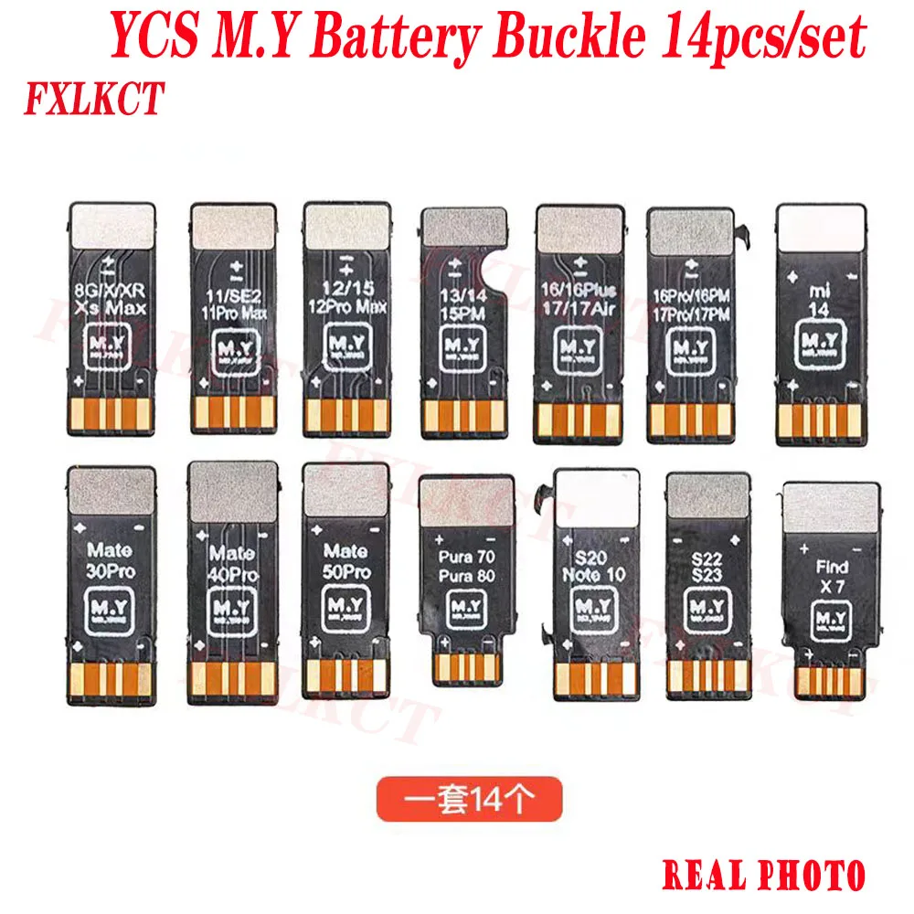 YCS M.Y Battery Buckle for iPhone 8-17PM Battery Stand Soft Row Huawei Xiaomi Mobile Phones Battery Buckle 14 PCS Repair Tools