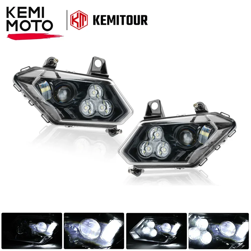 

KEMIMOTO UTV LED Headlights Assembly Head Lamp High/Low Beam for Can-Am Maverick X3 Max R RR XDS XRS Turbo DPS 4x4 2017-2024