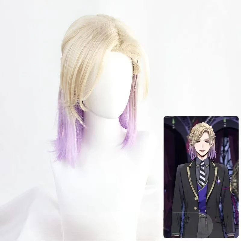 Twisted Wonderland Vil Cosplay Wig Loose Gradient Hair Style Rose Net Heat Resistant Synthetic Fiber Halloween Party Costume Wig