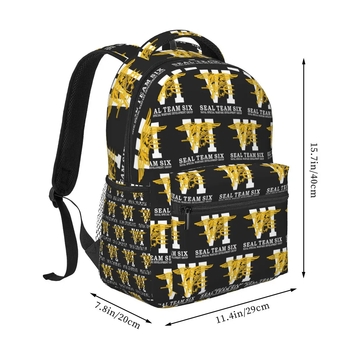 Naval Seal Team 6 Six Devgru Silver Squadron Student Backpack School Bag Daypack for Men Women Fashion Bookbag Shoulder Bags