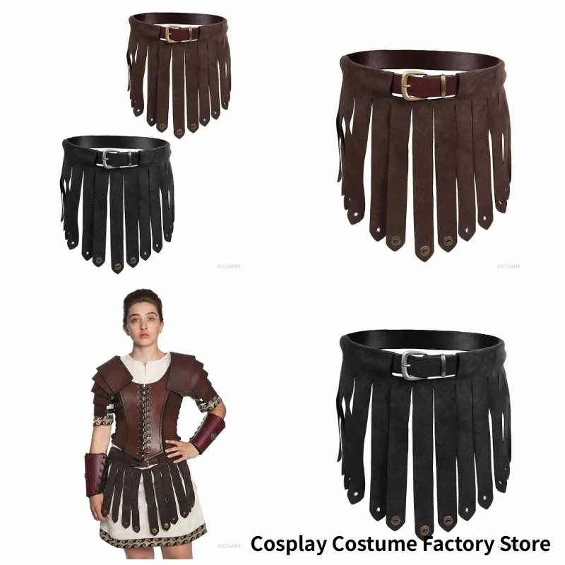 Viking Leather Skirt Halloween Costume Viking Medieval Skirt Cosplay Pu Leather Vintage Roman Gladiator Renaissance Accessories