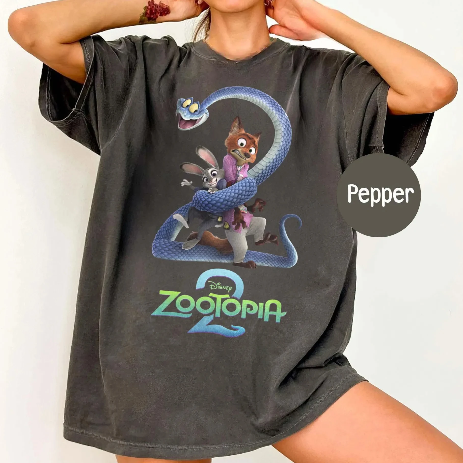 

Футболка в стиле фильма «Зоотопия 2» — подарок для пары Ника и Джуди, хлопковая уличная одежда для пар, свободные футболки для женщин.