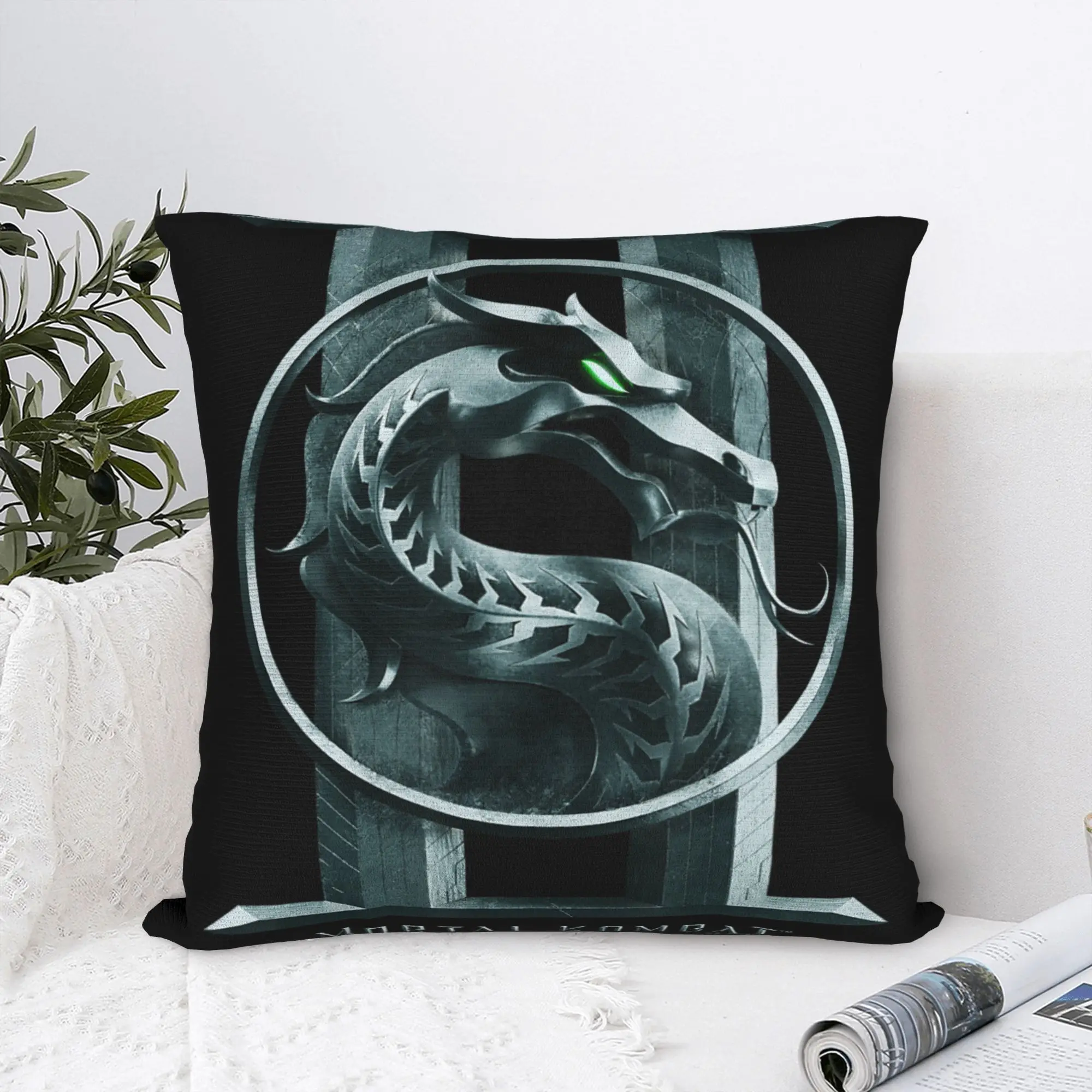 

Mortal Kombat Big Seal Logo Pillow Case Comfy Pillow Cover For Living Room Chair Fashion Cushion Cover