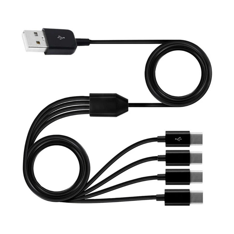 Multi Charging Cable 4 in 1 Multiple USB Fast Charge Cord with 4x Type C Port