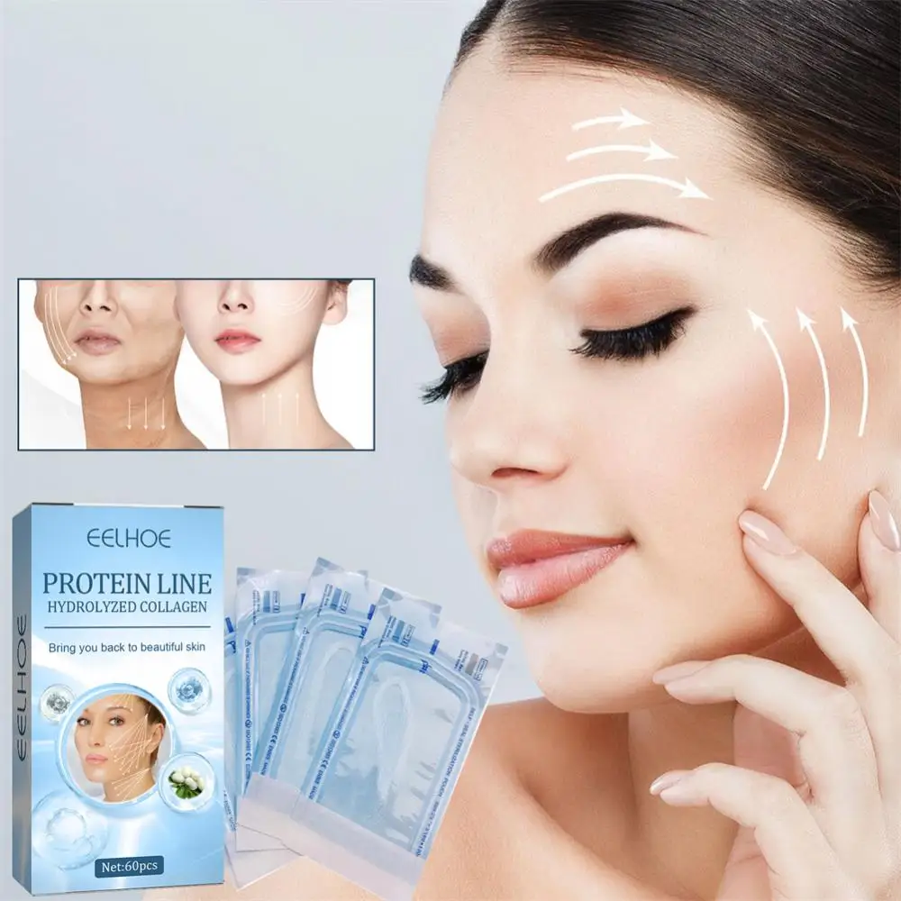 Hilo de proteína sin aguja, colágeno absorbible para estiramiento Facial, antienvejecimiento, estiramiento hialurónico, herramientas para el cuidado de la piel, 60/120 Uds.