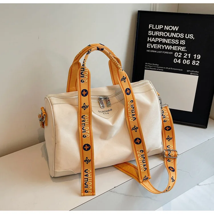 2026 Newest Trendy Versatile Handheld Travel Bag With Letter Webbing Crossbody Luggage Bag Casual Baggage Handbabgs