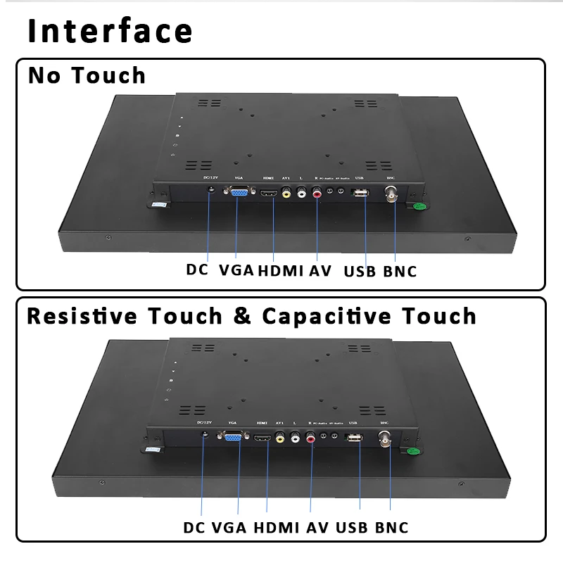 18.5 Inch 1920*1080 LCD Display IPS Industrial Panel 16:9 Touch Screen Open Frame Monitor With HDMI BNC AV VGA USB Interface