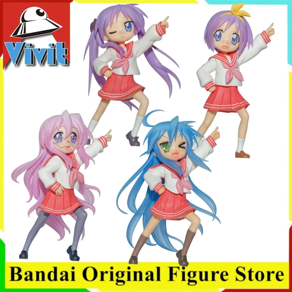 

Original Vivit Lucky Star Anime Izumi Konata Hiiragi Kagami Hiiragi Tsukasa Takara Miyuki Action Figurine Toys PVC Model Figuart