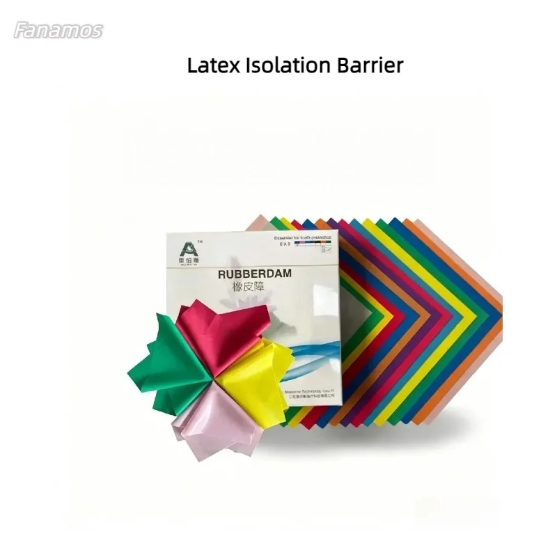 Professional Dental Rubber Dam 5/6 Inch Non Sterile Latex Isolation Barrier Anti-Allergy Multi-Color for Endodontic Treatment